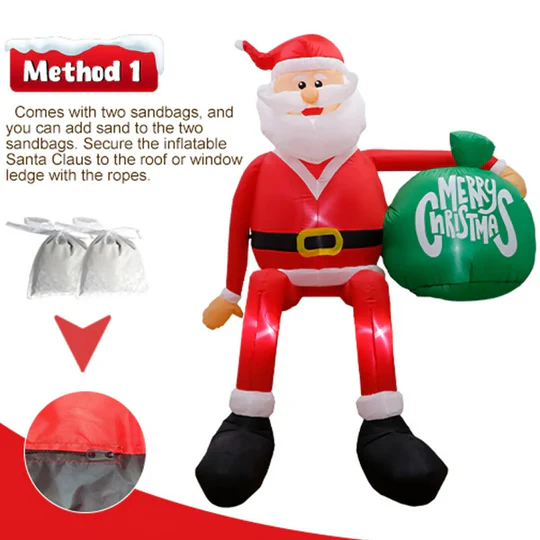 Giant 8FT LED Inflatable Climbing Santa | Premium, Waterproof Outdoor Christmas Decor