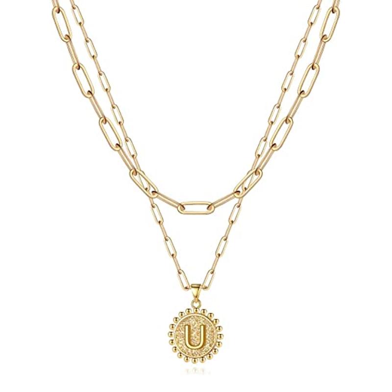 Golden Initial Necklaces for Women