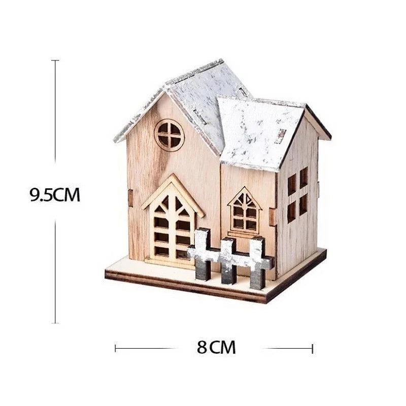 Wooden Christmas LED Light House with Warm Lighting