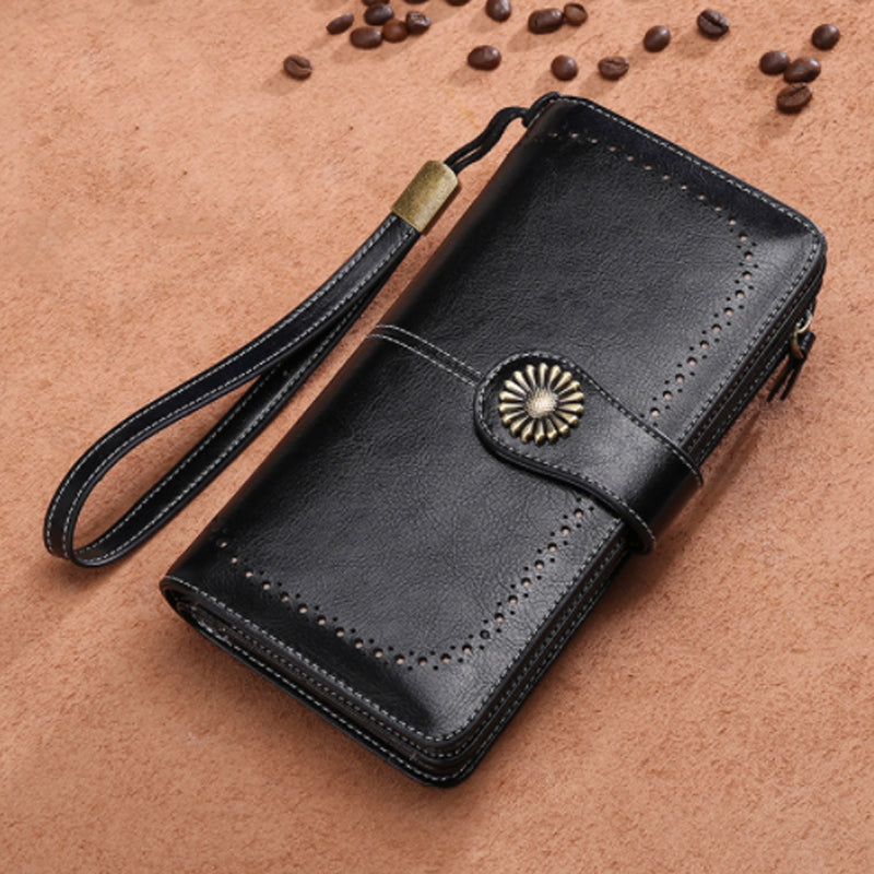 Retro long wallet with large capacity