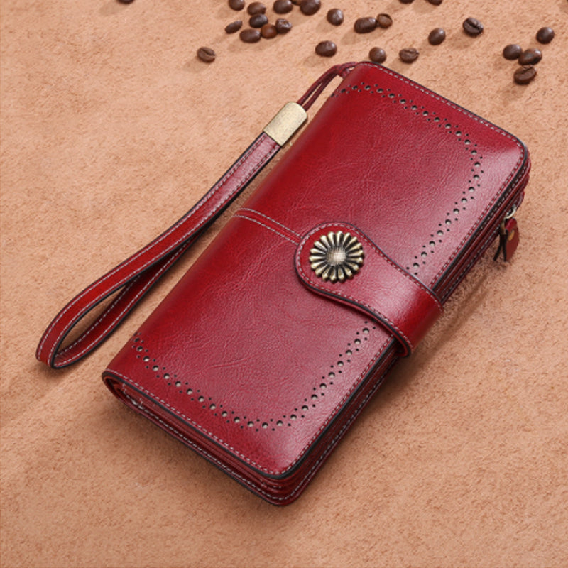 Retro long wallet with large capacity