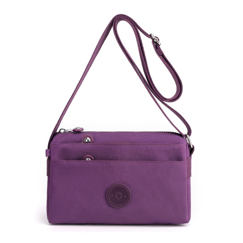 Women's Casual Multi-layer Fashionable Simple Shoulder Bag Made of Nylon