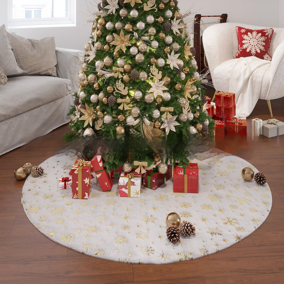 Christmas Snowflake Christmas Tree Skirt