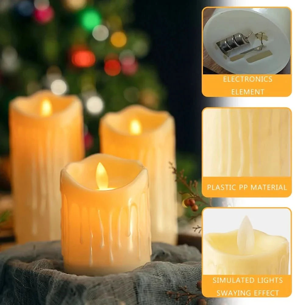Flameless Electronic Decoration, Set in Ivory White