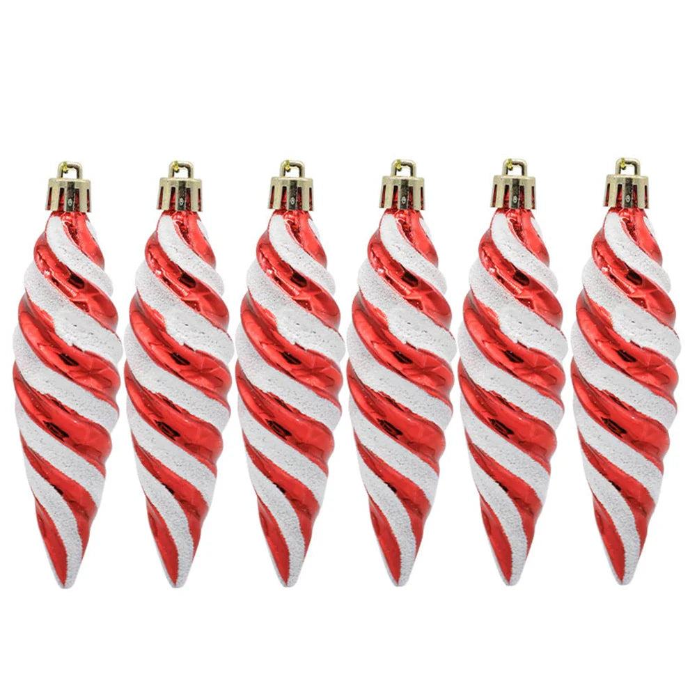 Spiral Christmas Hanging Ornaments, 11 cm Tall, for Trees and Celebrations