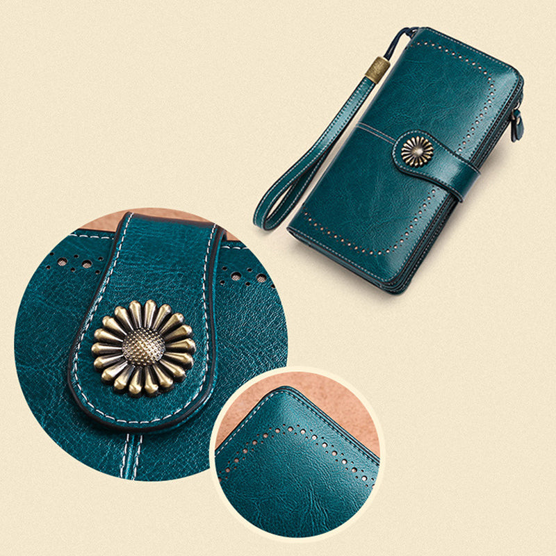 Retro long wallet with large capacity