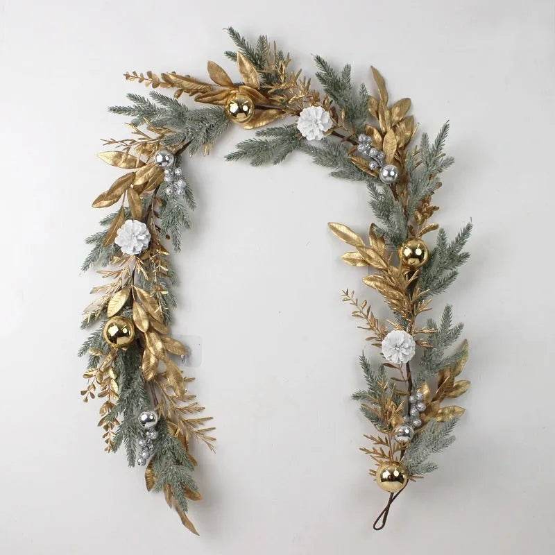 Golden Christmas Plastic Wire Garland Rattan Decorations