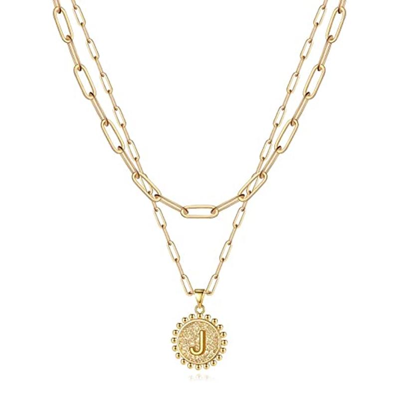 Golden Initial Necklaces for Women