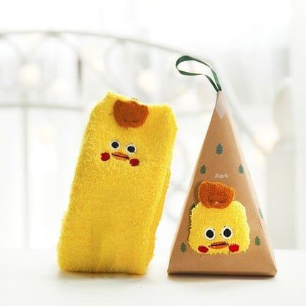 Christmas socks in gift box design | Plush house & cuddle socks | Universal size