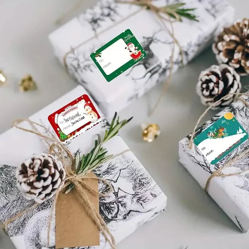 90 pieces: Christmas sticker tags - Self-adhesive with Christmas name tag