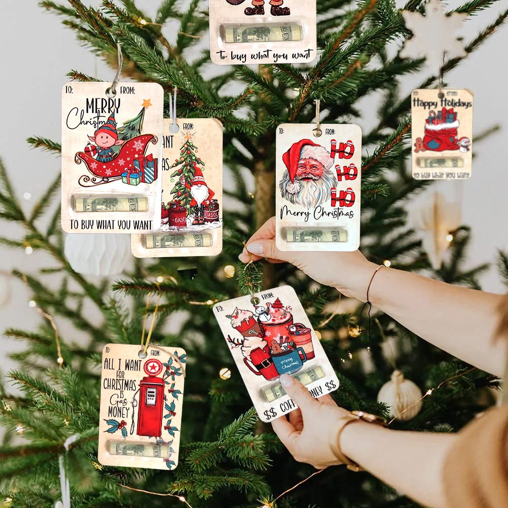 Rustic Wooden Christmas Decoration Card Holder for Money Gifts – Sustainable and Reusable, Perfect for Christmas Decorations