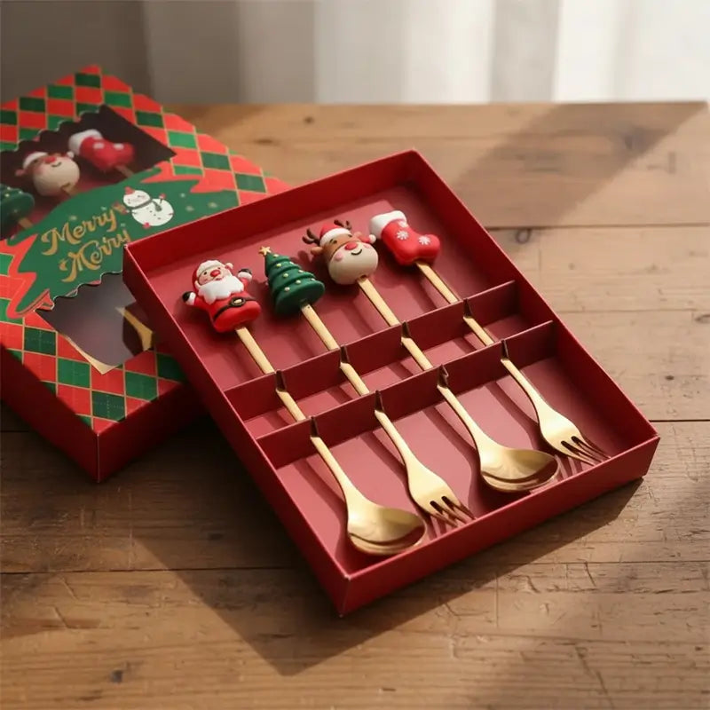 Stainless Steel Christmas Utensil 4-Piece Sets