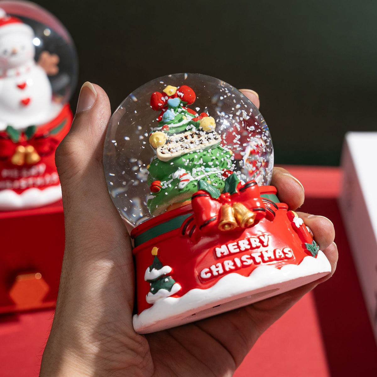 Luminous Snowman Resin Crystal Ball Ornament