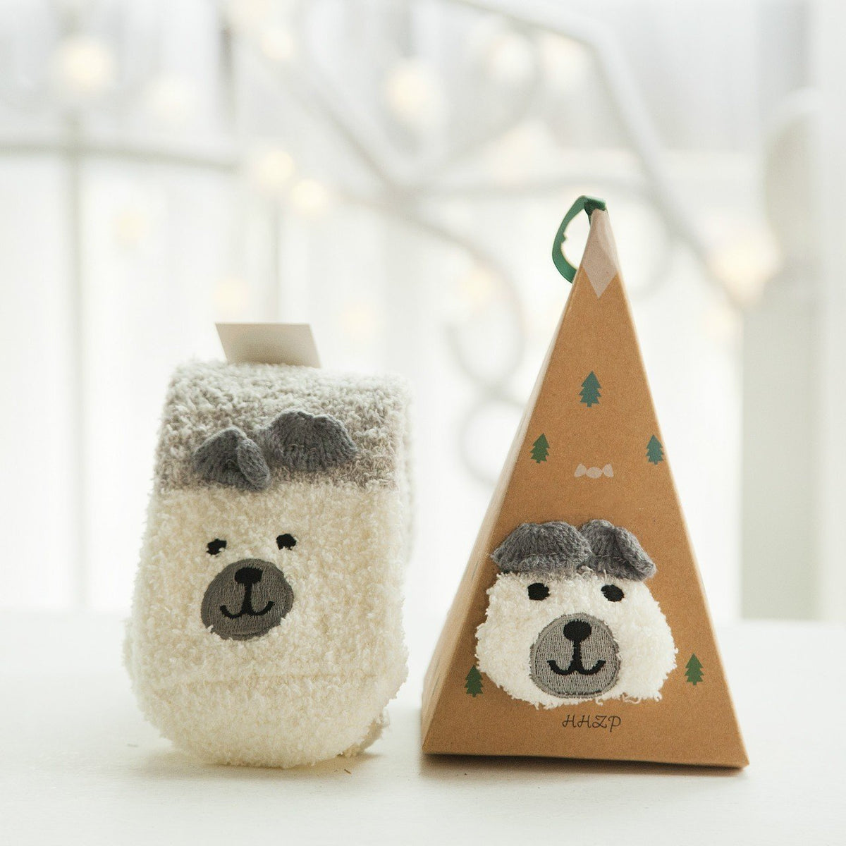 Christmas socks in gift box design | Plush house & cuddle socks | Universal size