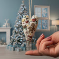 DIY embroidery set for heart-shaped Christmas decorations with fabric, thread, and needles