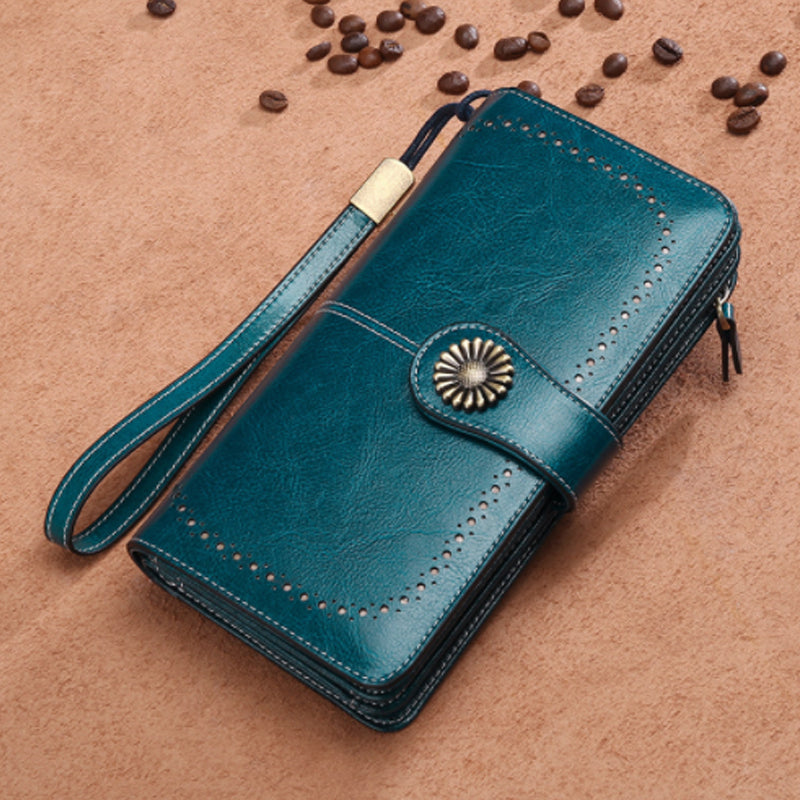Retro long wallet with large capacity