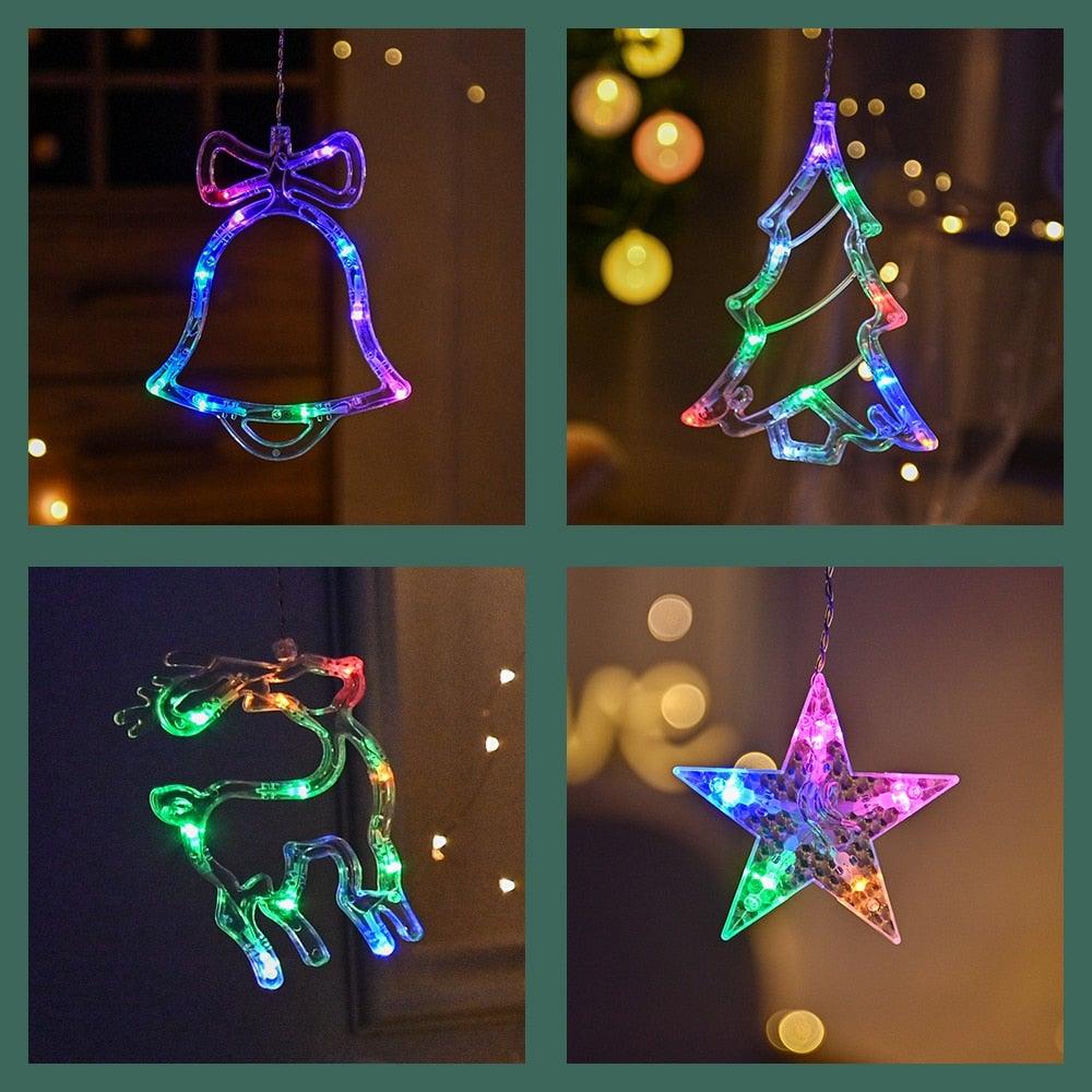 Christmas String Lights - LED Star Curtain Fairy String Lights Christmas Decoration
