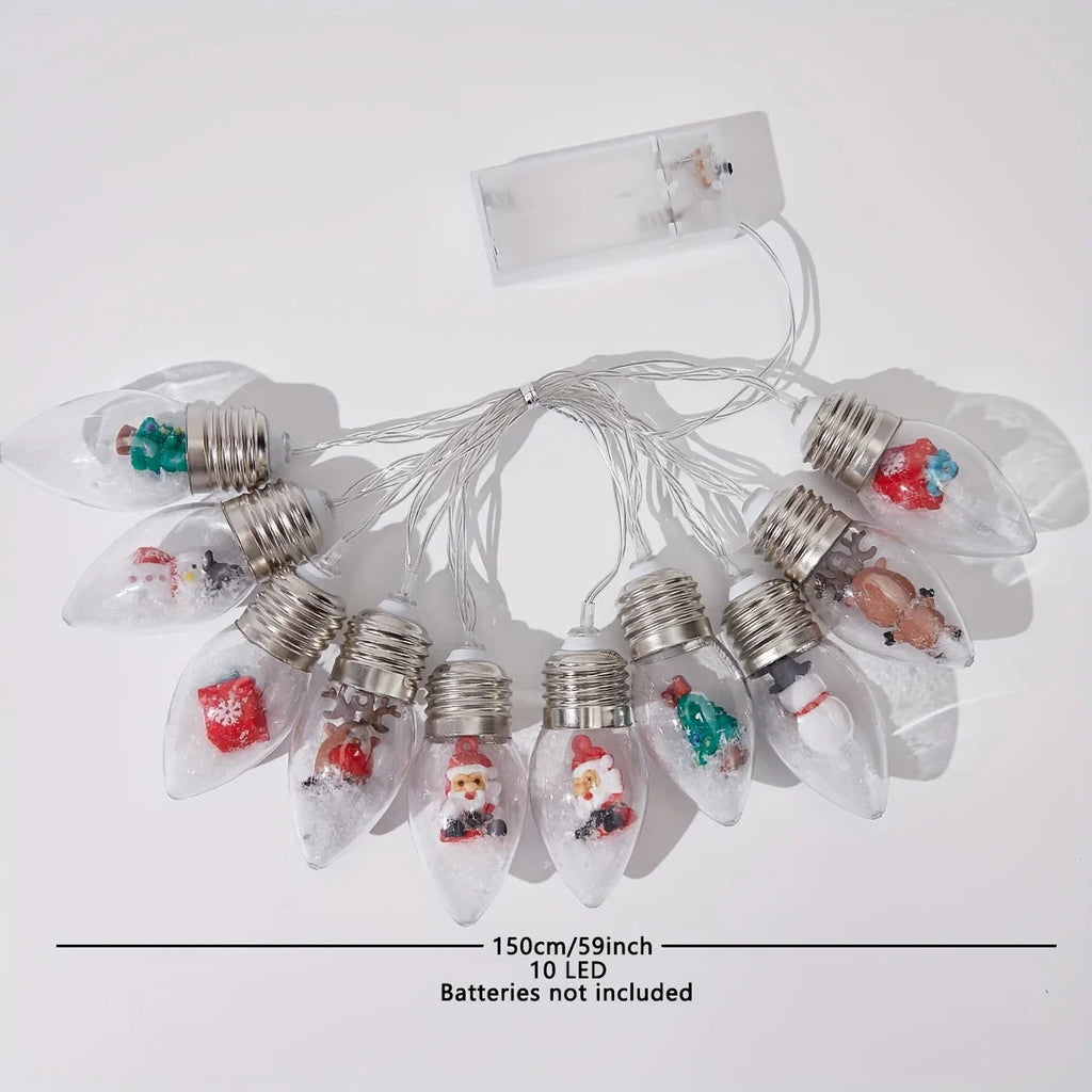 LED Snowball String Lights “FrostyGlow” | 2 m | 10 LEDs | Battery operated | Christmas & New Year's decoration