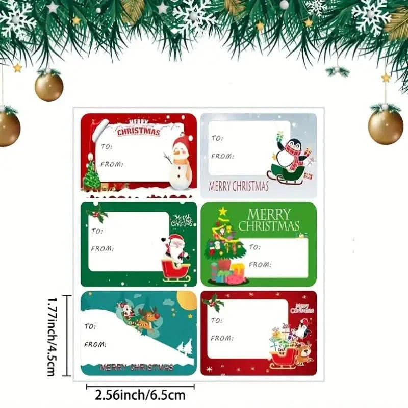 90 pieces: Christmas sticker tags - Self-adhesive with Christmas name tag