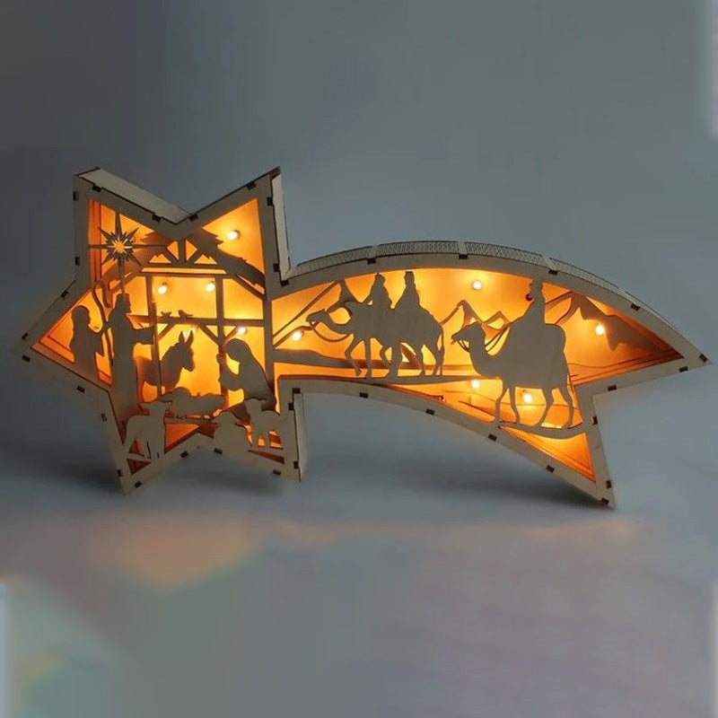 LED Wood Christmas Star Light