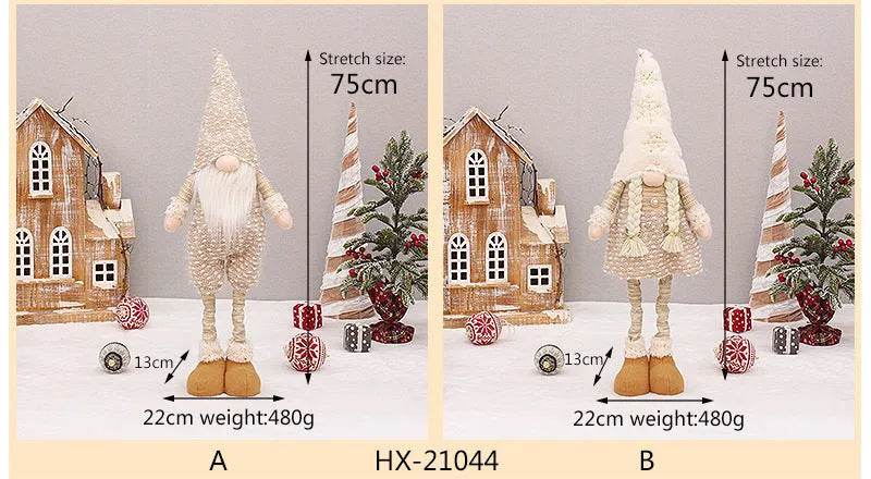 Retractable Luminous Santa Doll Rudolf Christmas Faceless Decoration Ornaments