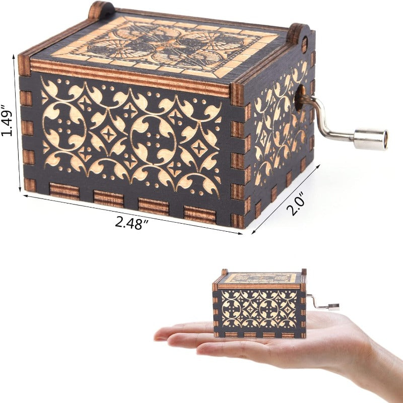 Wooden Hand Crank Music Box