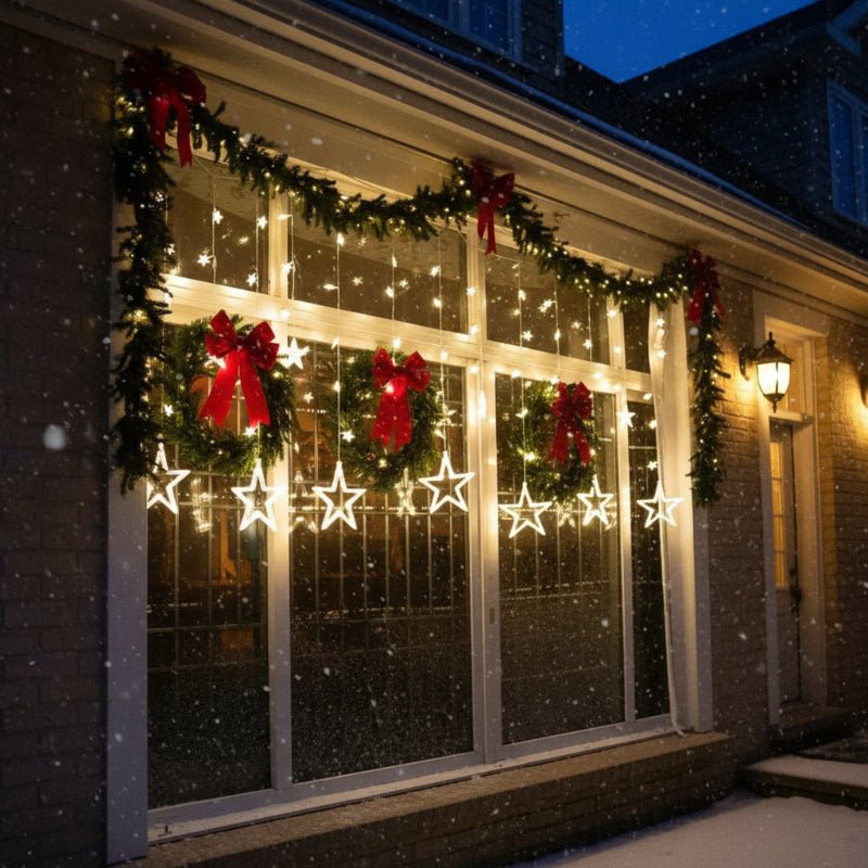 LED star light chain for cozy Christmas evenings