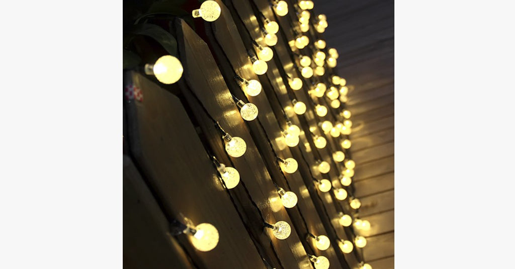 Solar-powered LED crystal ball lights - Stylishly decorate!