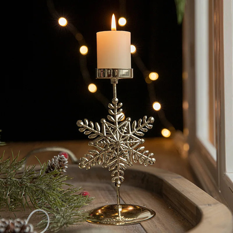 Iron Christmas Candlestick Holders