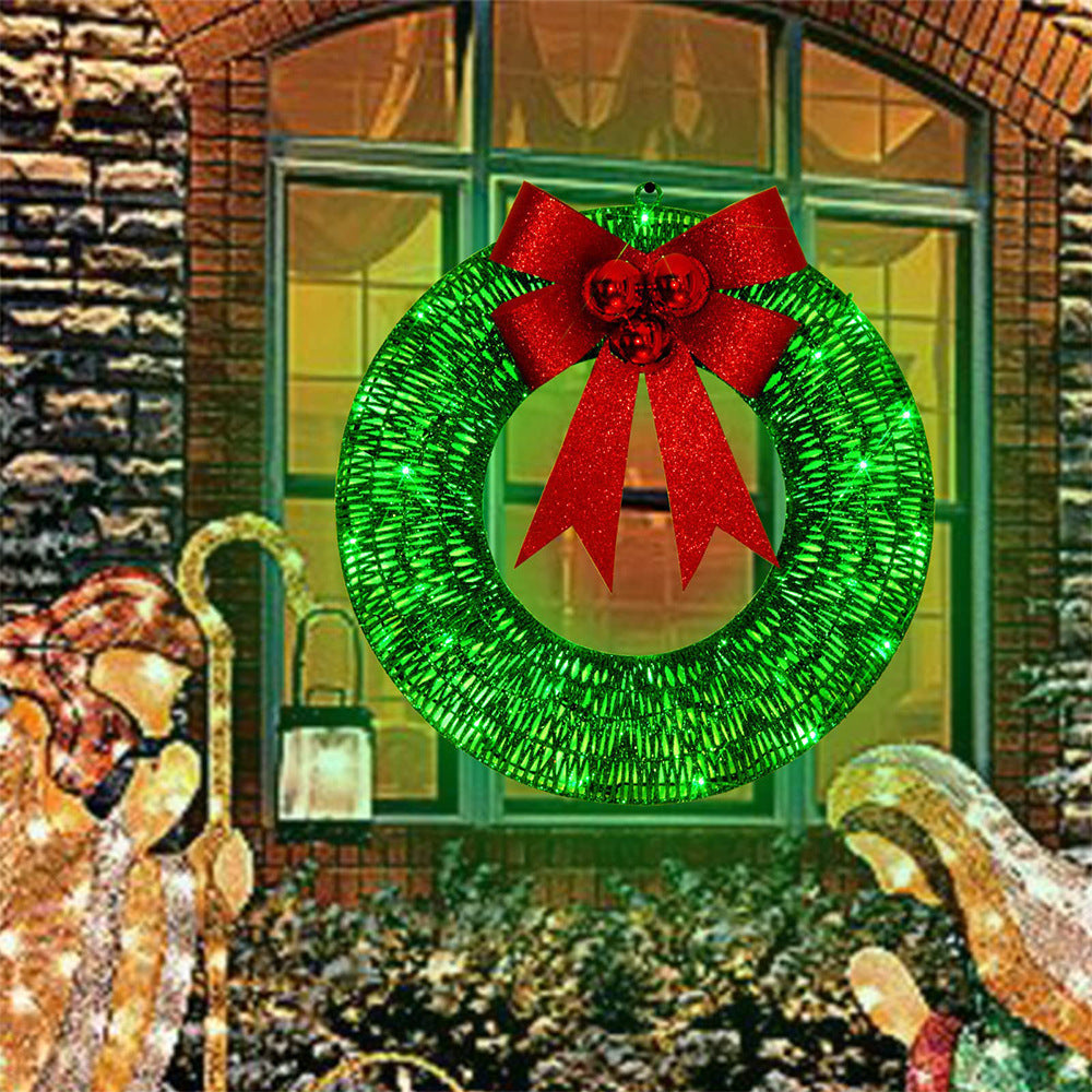 Illuminated Christmas Wreath, 19.7-Inch Handmade Design with 140 LED Lights