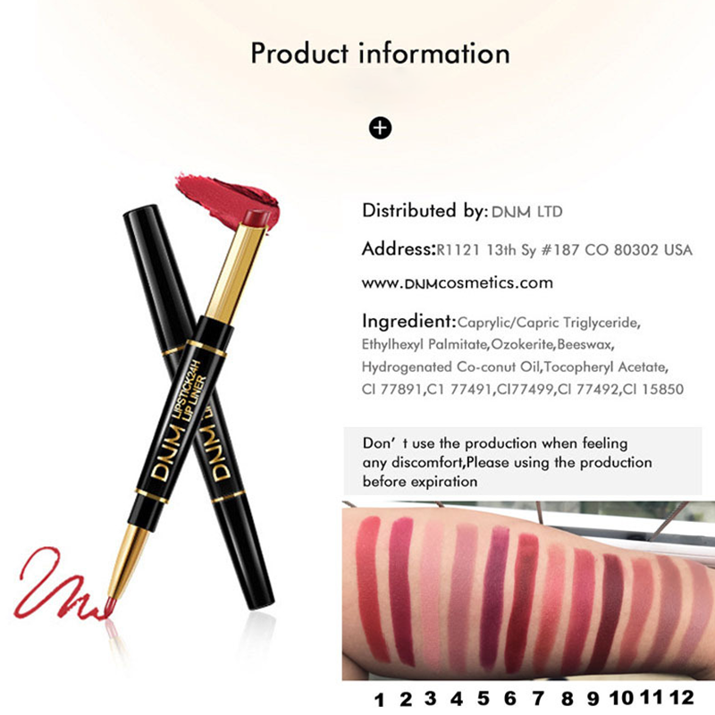Lip liner and lip stick 2 in 1