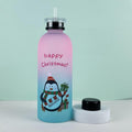 Ladies Motivational Water Bottle with Cheerful Christmas Design