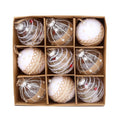 Set of 9 Christmas Tree Ball Ornaments, 8 cm