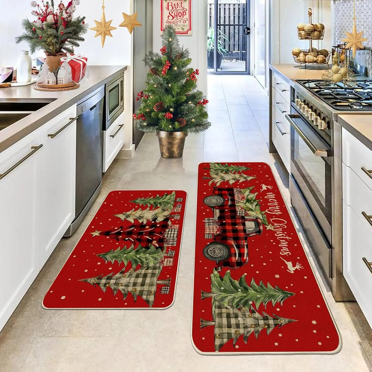 Vloermat met Kerstthema – Gingerbread Man Ontwerp voor Keuken of Voordeur
