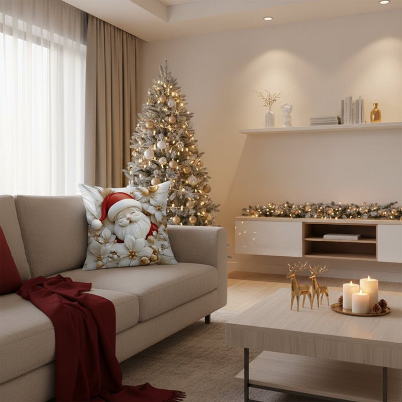 Set von 4 Weihnachts-velours Kissenbezügen mit einzigartigen festlichen Designs