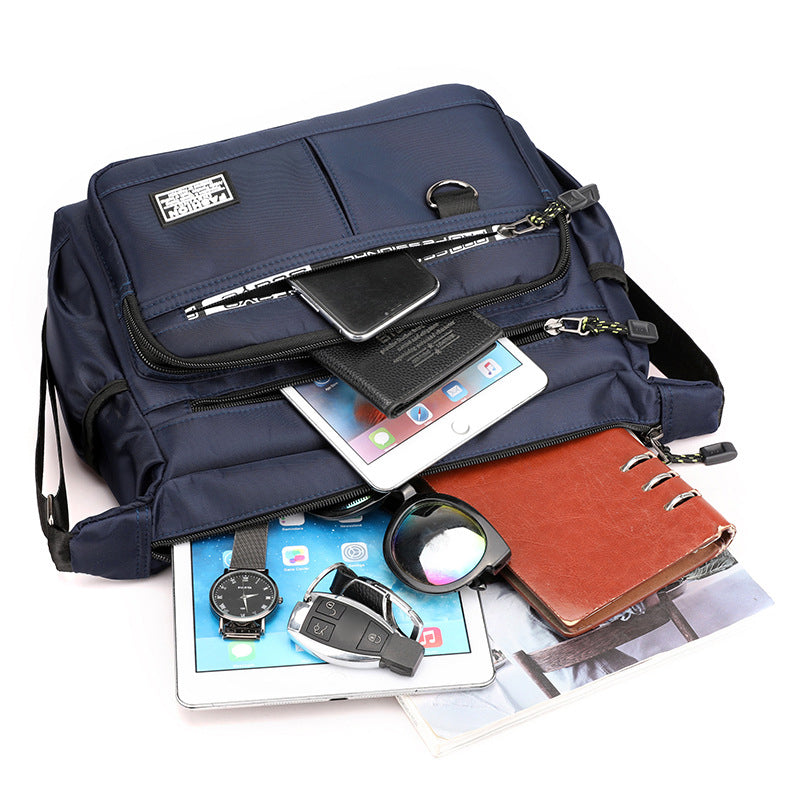 Men's messenger bag with multiple pockets