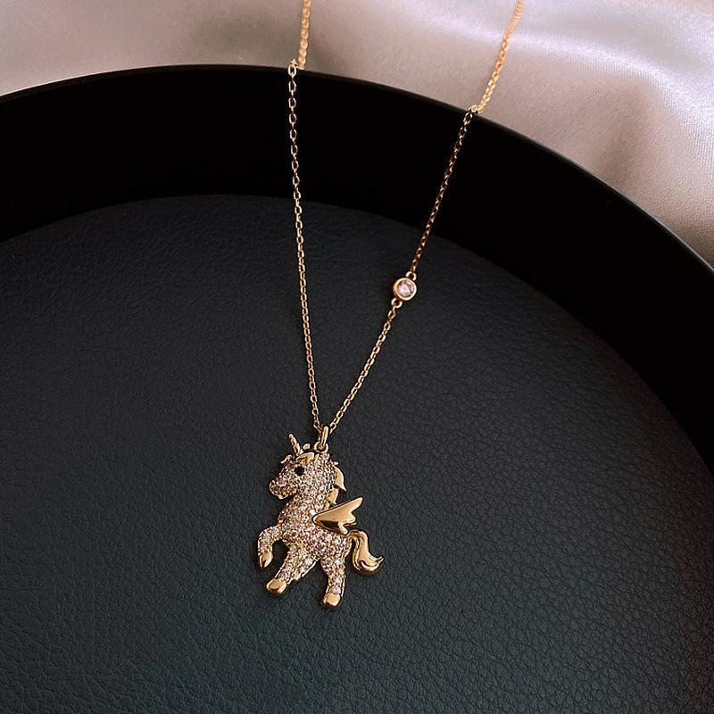 Beautiful Angel Horse Pendant Necklace