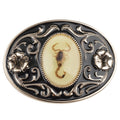Scorpion Inlay Western Floral Cowboy Belt Buckle