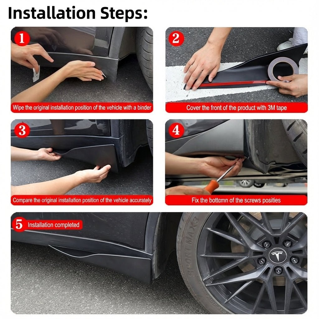 Side Skirts Splitter ABS Rocker Panel for Model Y Juniper | Sikunuo