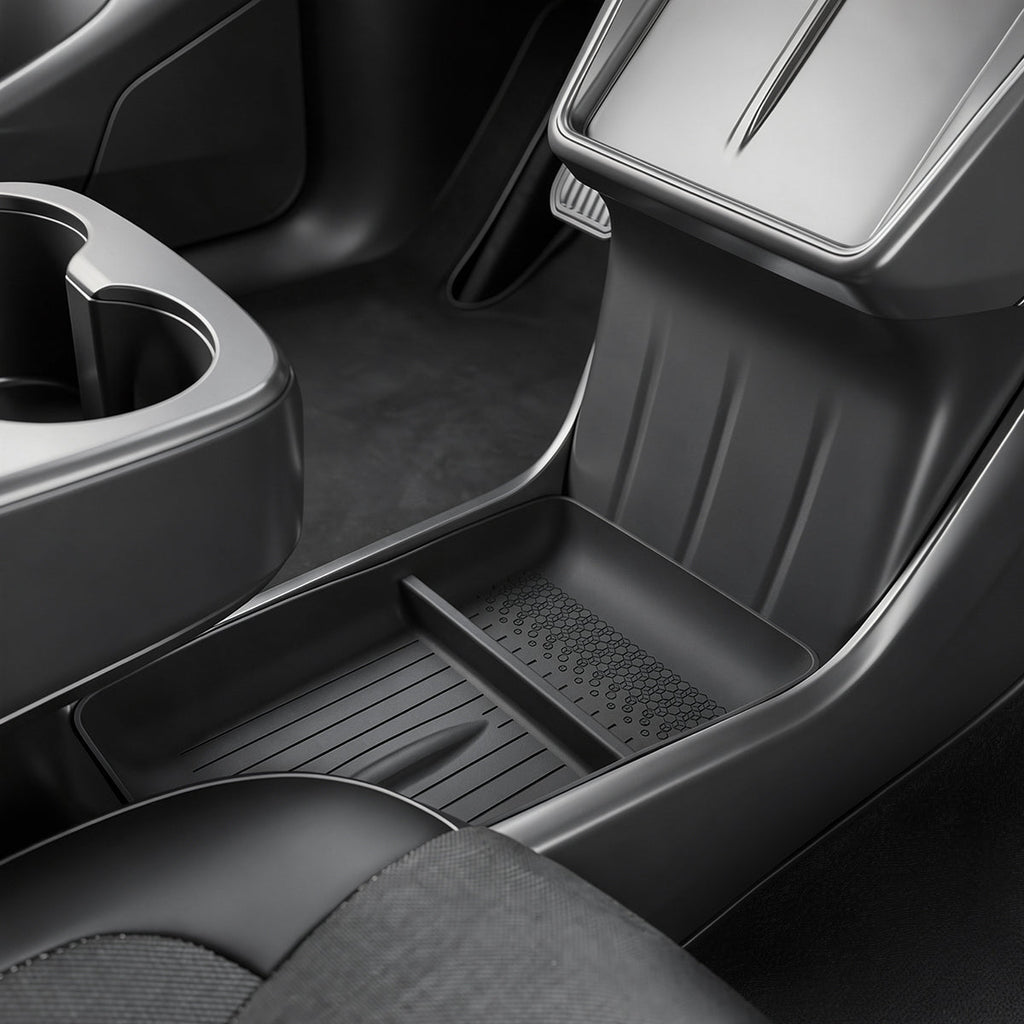 Silicone Center Console Lower Tray Mat for Model Y Standard 2026+