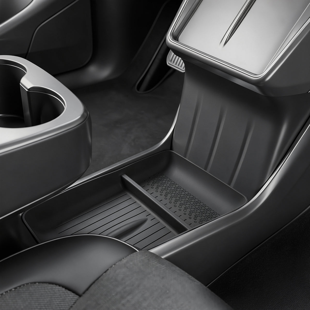 Silicone Center Console Lower Tray Mat for Model Y Standard 2026+