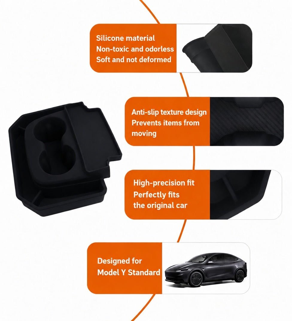 Silicone Cup Holder Organizer with Hanging Design for Model Y Standard | Sikunuo