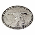 Silver Longhorn Belt Buckle
