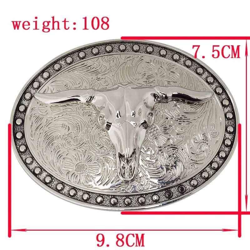 Silver Longhorn Belt Buckle