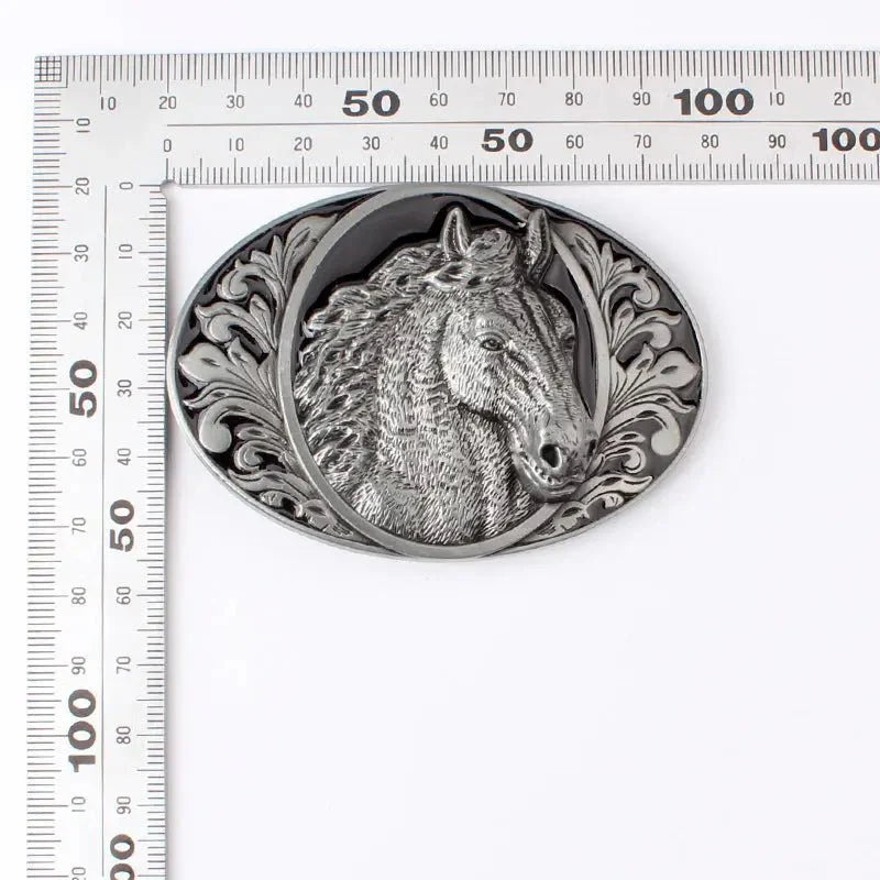 Sliver Horse Head Belt Buckle