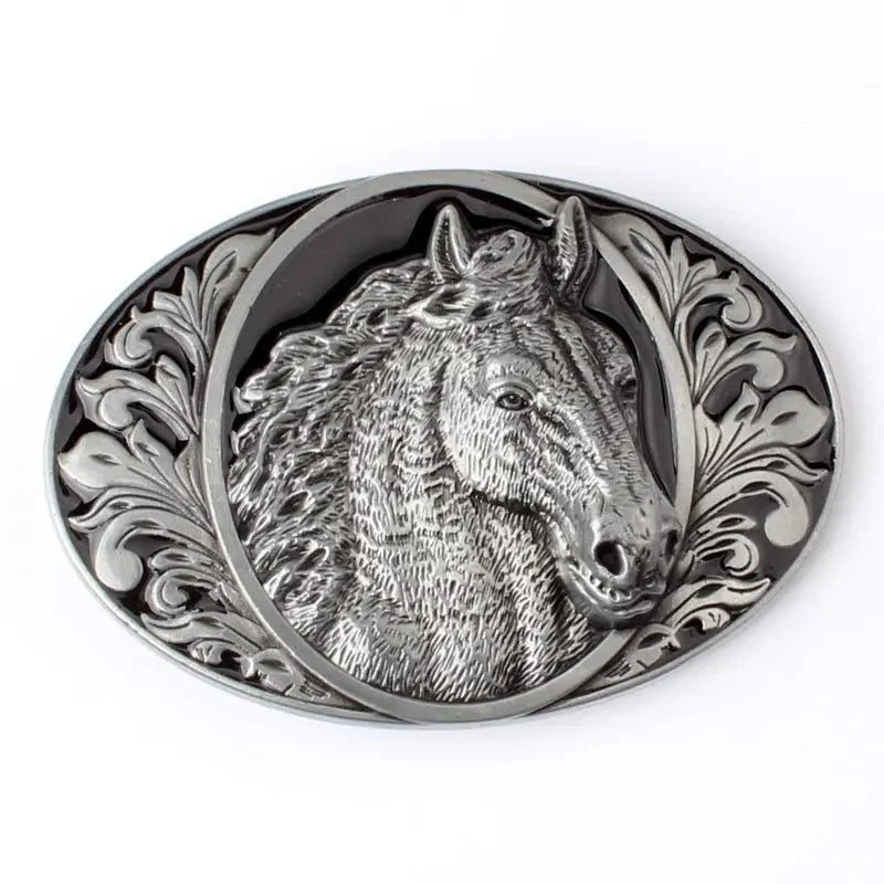 Sliver Horse Head Belt Buckle