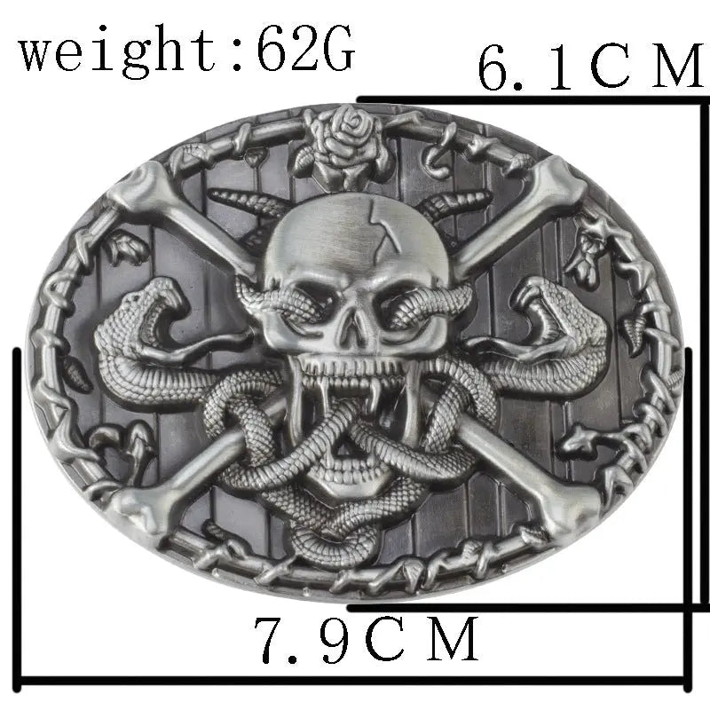 Snakes and Skull Belt Buckles