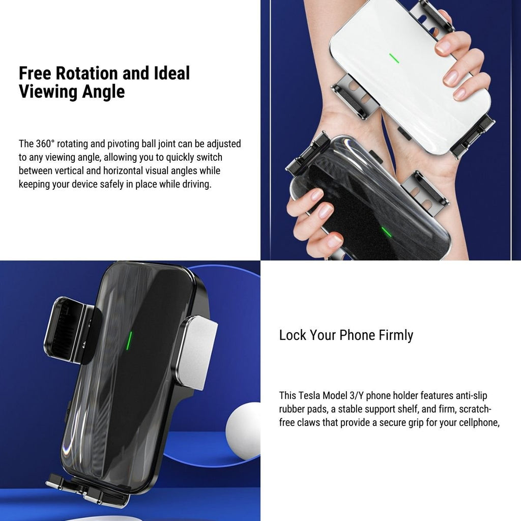 Solar Mobile Phone Holder for Model 3/Y | Sikunuo