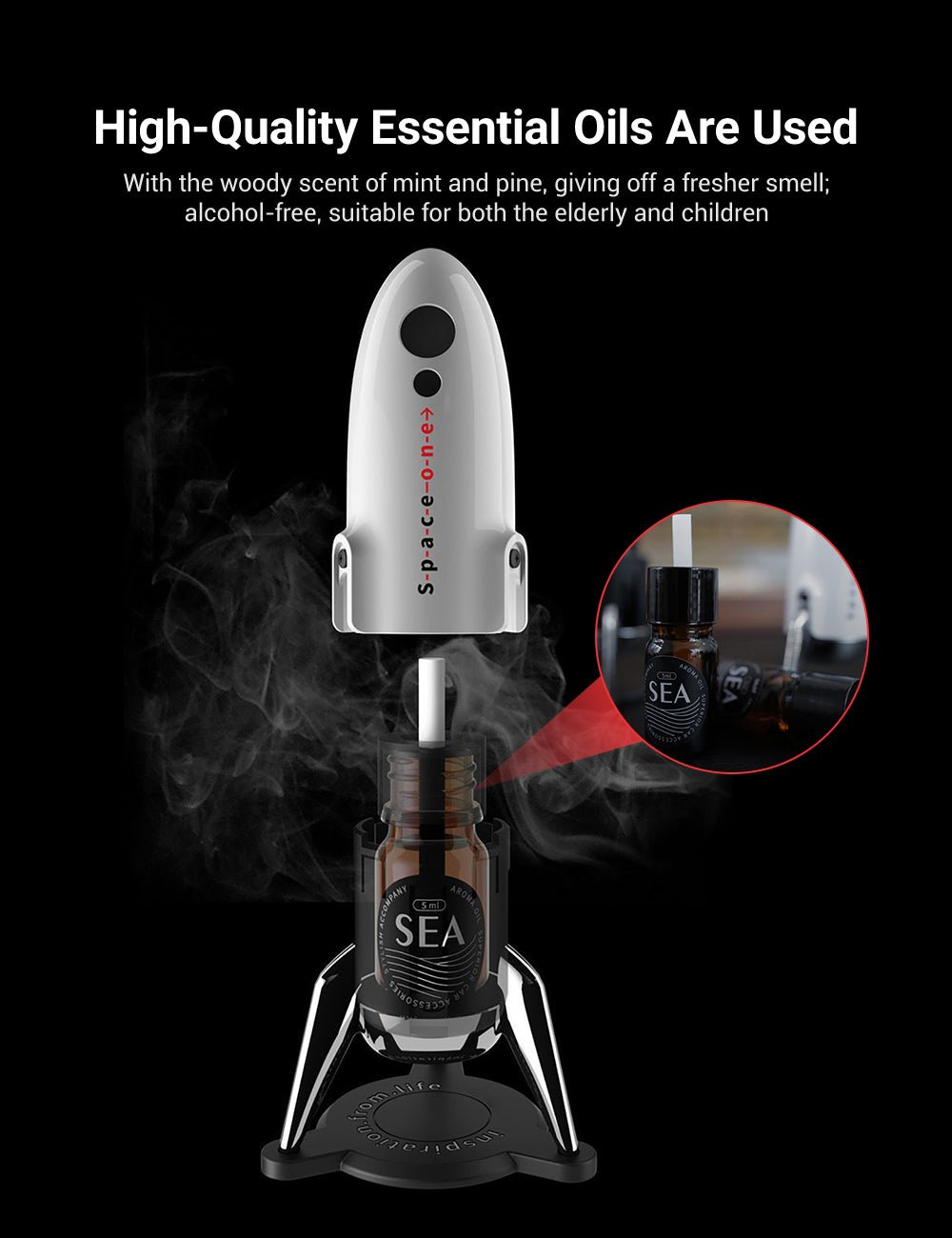 Sikunuo Space One Rocket Perfume Diffuser for Tesla