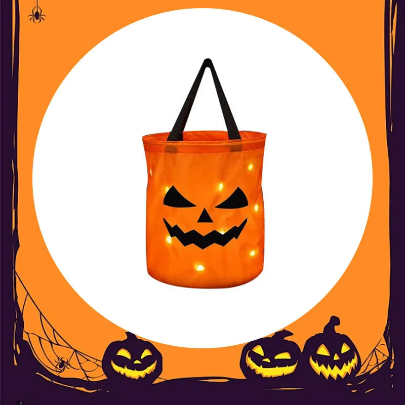 Halloween Glowing Pumpkin Bag – LED Lights & Spacious Interior